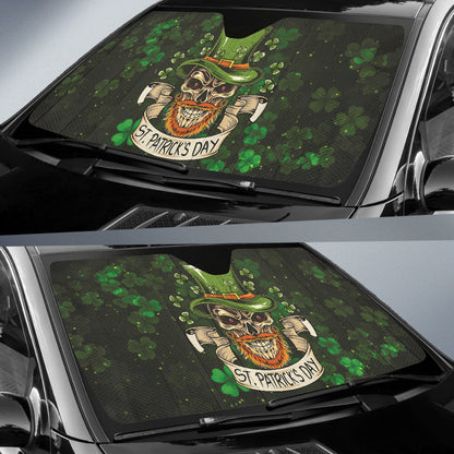 Leprechaun Skull Patrick's Day Car Auto Sun Shades
