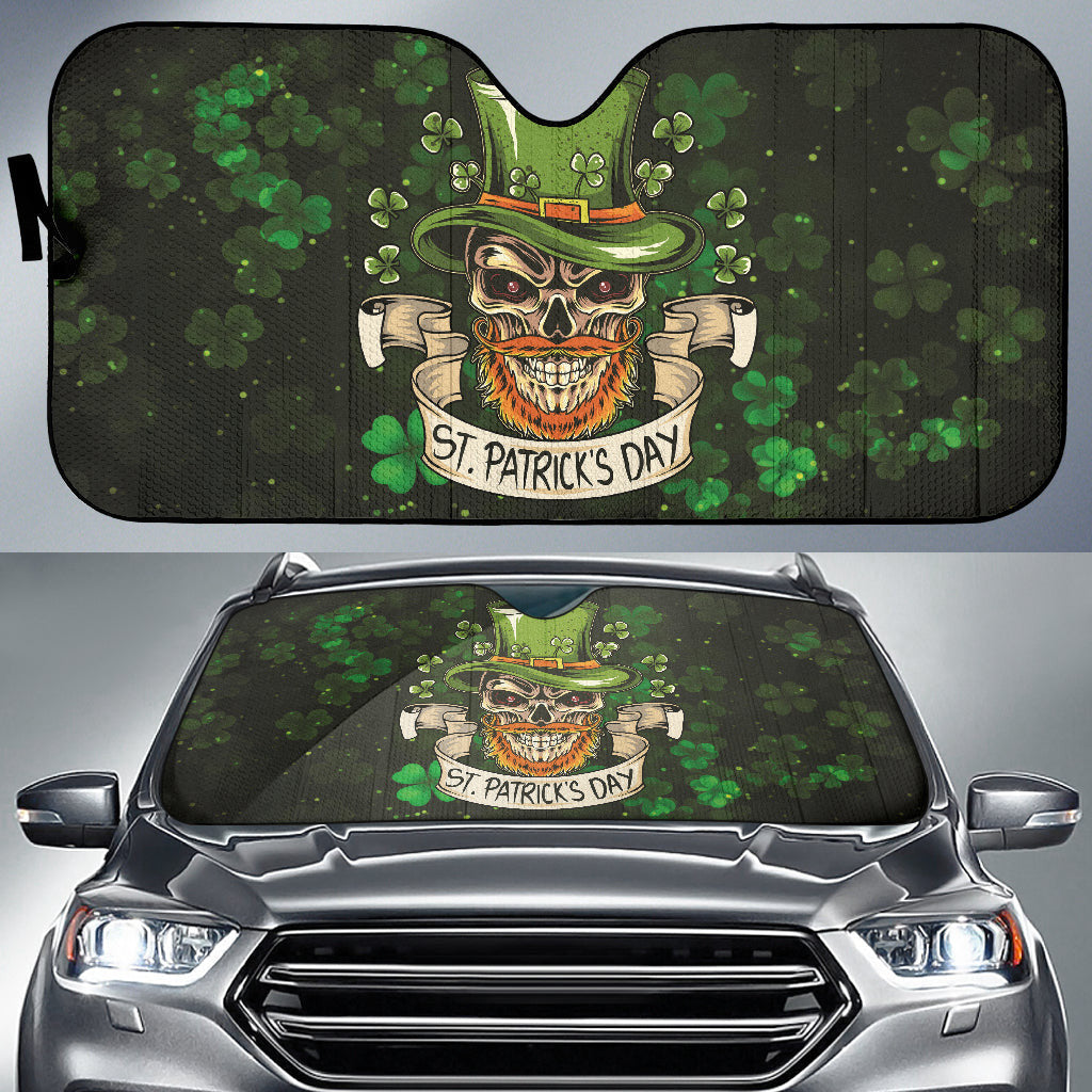 Leprechaun Skull Patrick's Day Car Auto Sun Shades