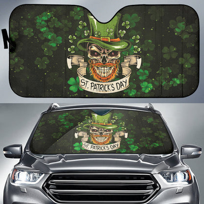 Leprechaun Skull Patrick's Day Car Auto Sun Shades