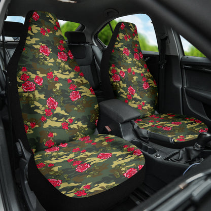 Red Rose Camo Car Auto Seat Covers