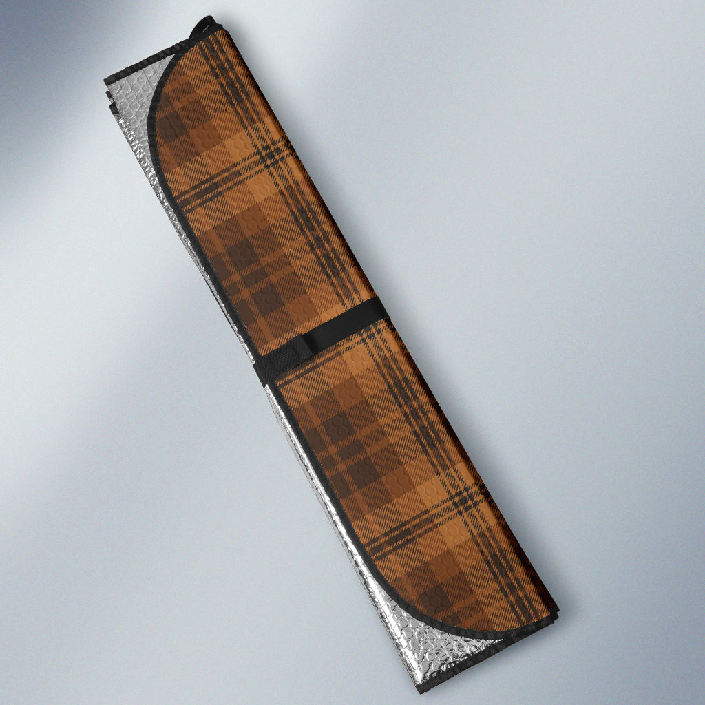 Orange Plaid Pattern Vintage Car Auto Sun Shades