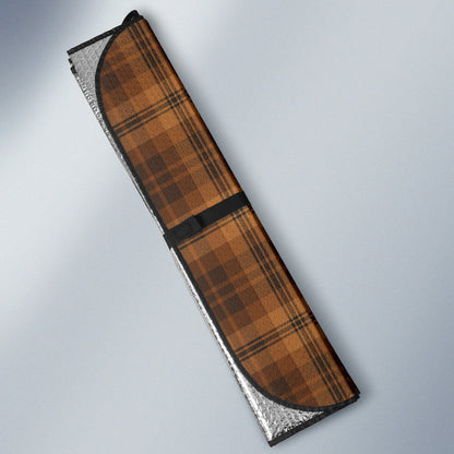 Orange Plaid Pattern Vintage Car Auto Sun Shades
