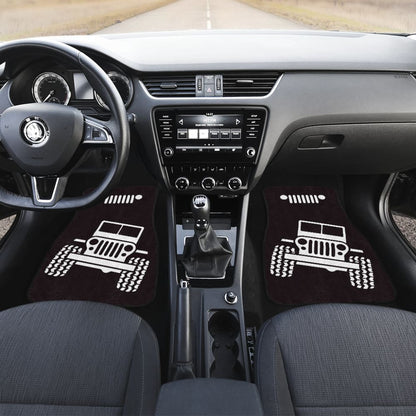Jeep Offroad Wobble White Black Car Floor Mats Custom