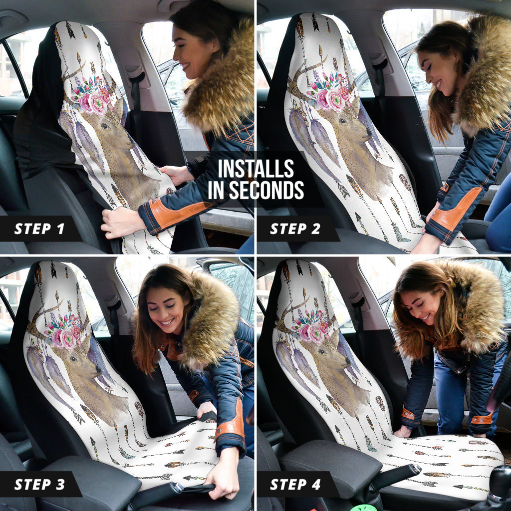 Deer Boho Arrow Feather Car Seat Covers