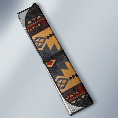 Brown Colors Aztec Boho Vintage Car Auto Sun Shades