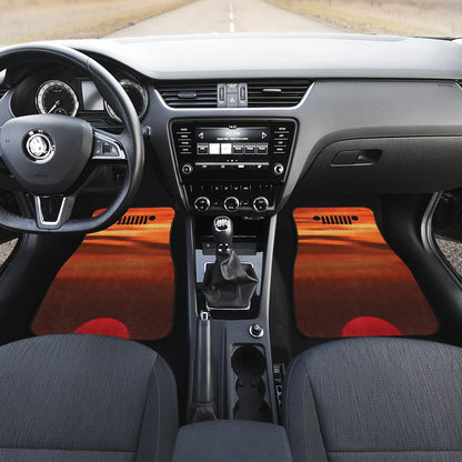 Jeep Girl Sunset Orange Car Floor Mats