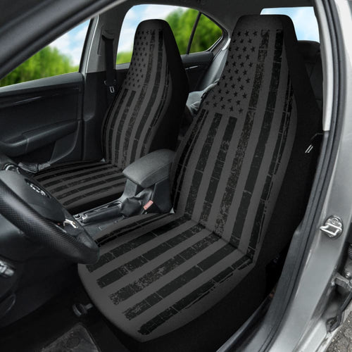 Black USA American Flag Car Seat Covers