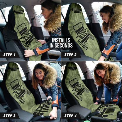 Jeep Offroad Drabolive Black Beach Palms Car Seat Covers Style
