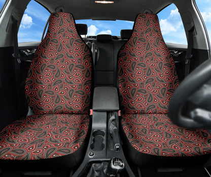 Red Paisley Pattern Car Seat Covers