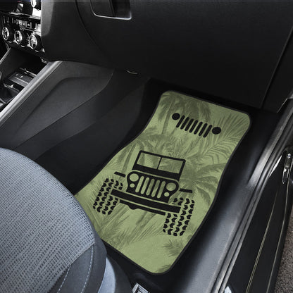 Jeep Offroad Drabolive Black Beach Palms Car Floor Mats Style