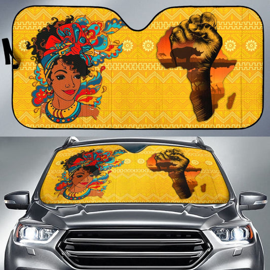 Amazing African Gift Ideas Black Women Power And Africa Map Car Auto Sun Shades