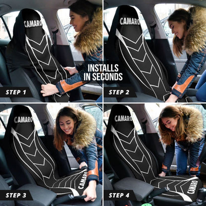 Camaro Gloss Black Car Seat Covers