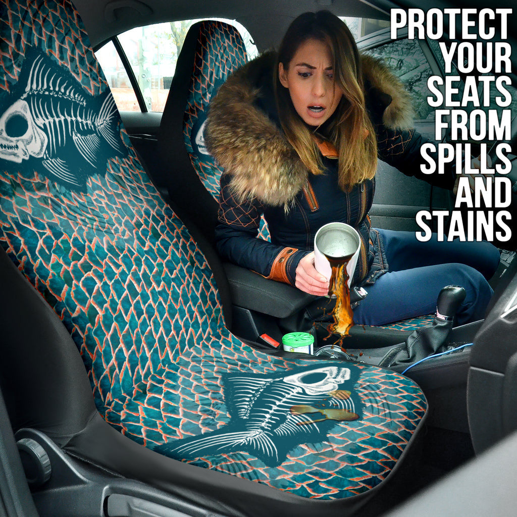 Fish Bone Art Fishing Car Seat Covers