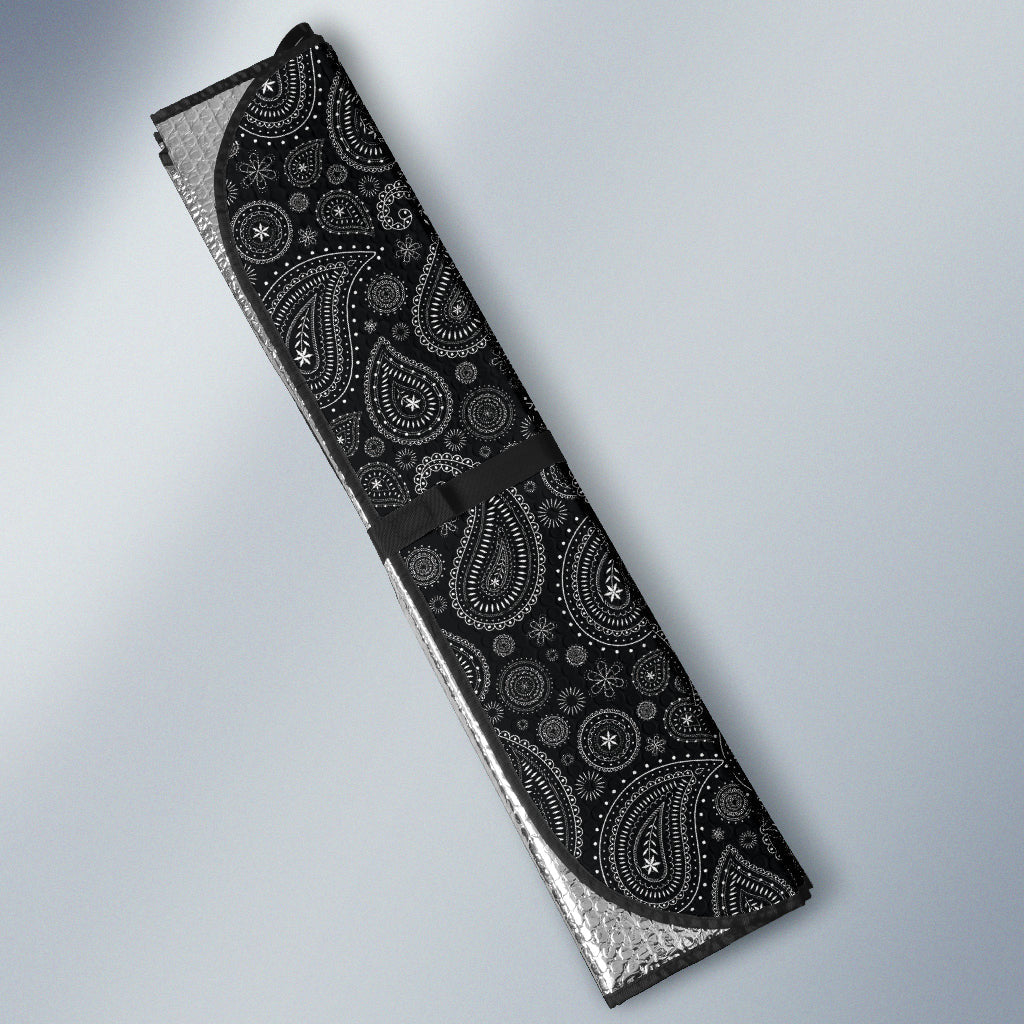 Black Paisley Pattern Car Auto Sun Shades