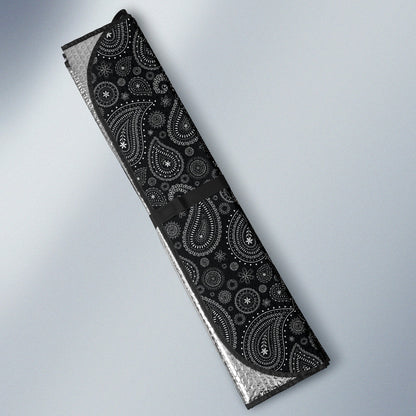 Black Paisley Pattern Car Auto Sun Shades