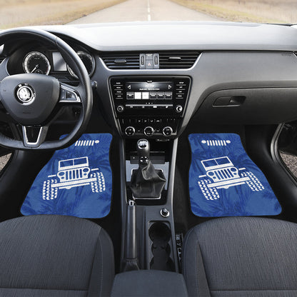Jeep Offroad Blue White Beach Palms Style Car Floor Mats
