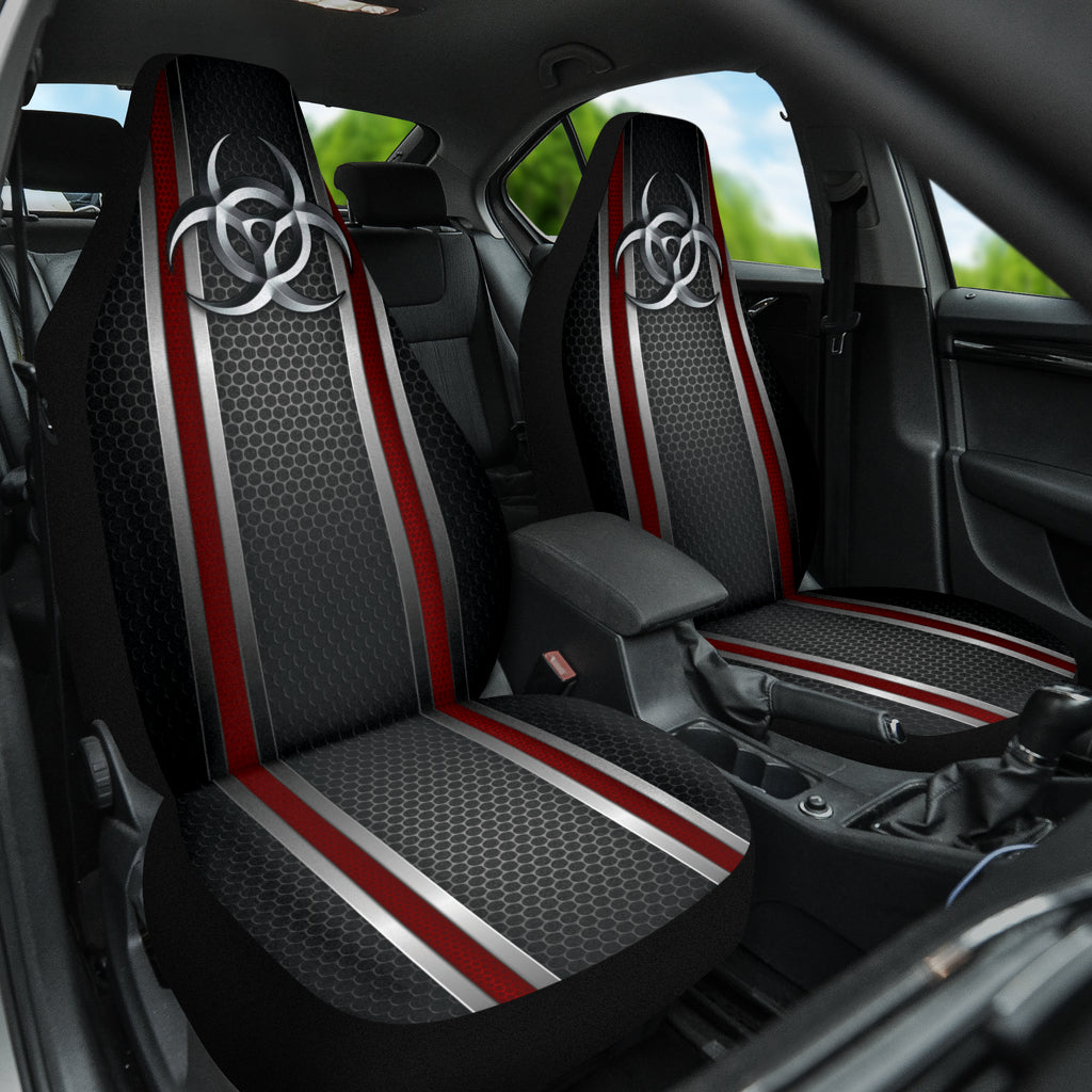 Biohazard Red Hole Metal Printing Car Seat Covers