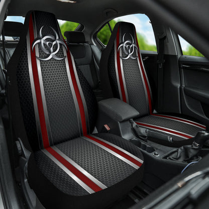 Biohazard Red Hole Metal Printing Car Seat Covers