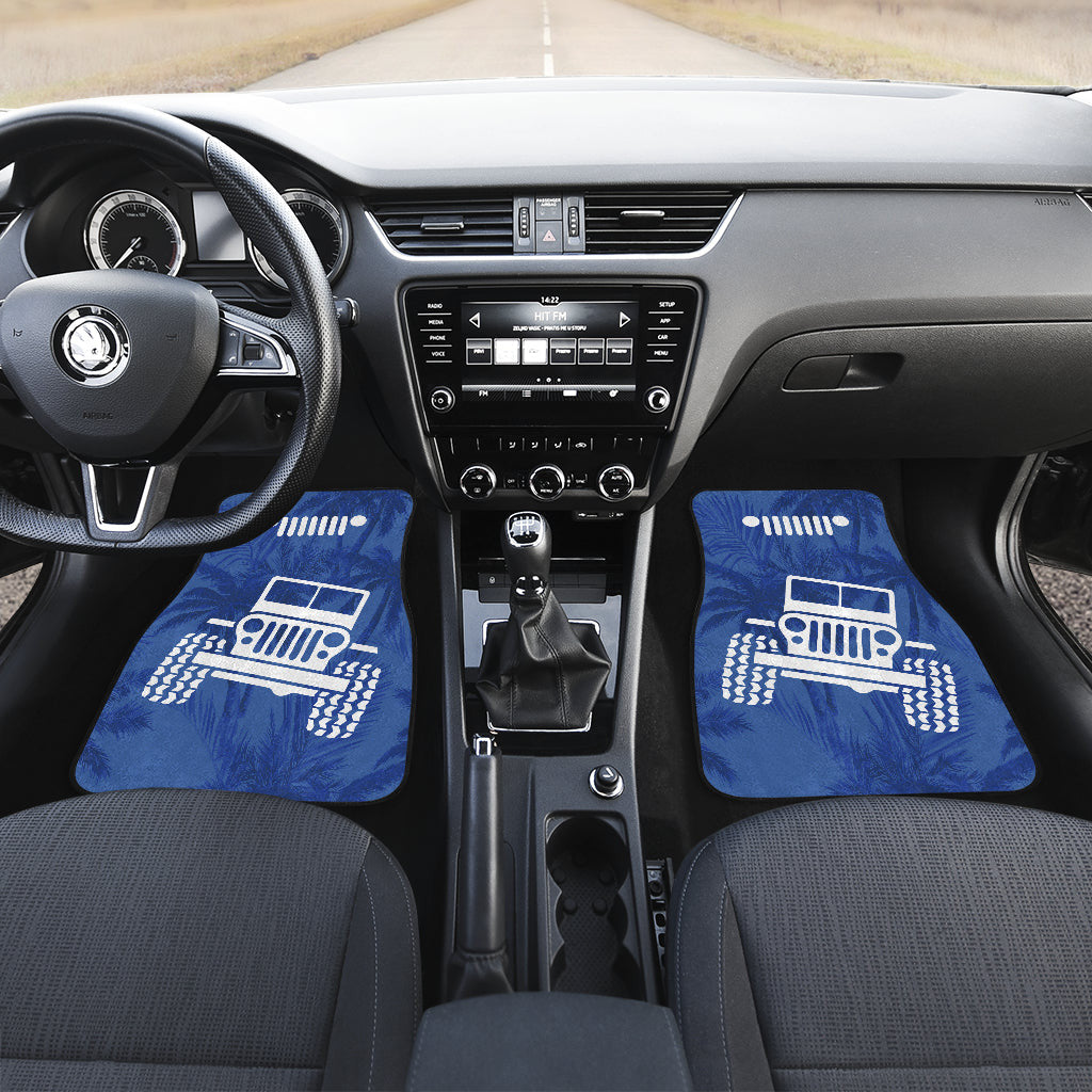Jeep Offroad Blue White Beach Palms Style Car Floor Mats