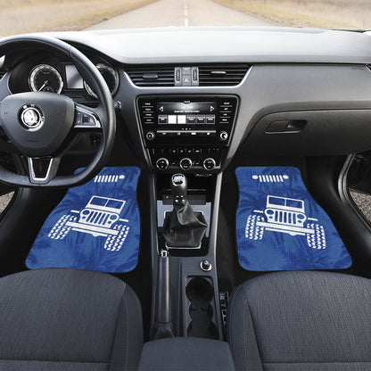 Jeep Offroad Blue White Beach Palms Style Car Floor Mats