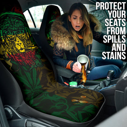 Jamaica and Rasta Lion Car Seat Covers