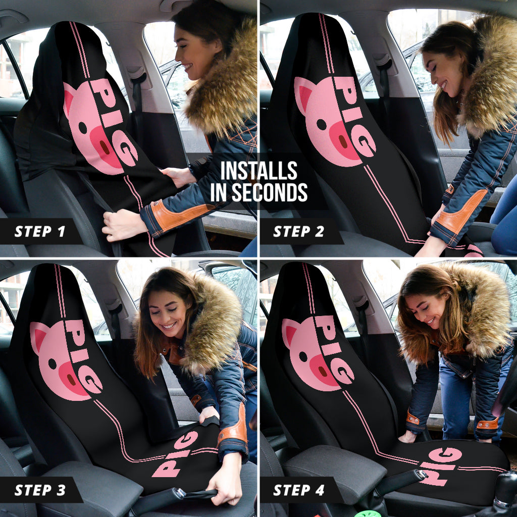 Pink Pig Lovers Car Seat Covers