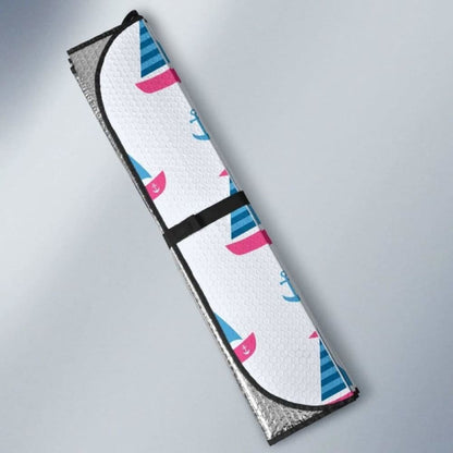 Sailboat Anchor Pattern Car Auto Sun Shades