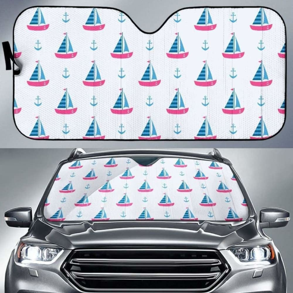 Sailboat Anchor Pattern Car Auto Sun Shades