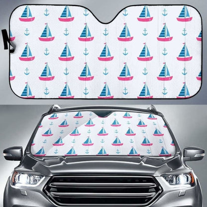 Sailboat Anchor Pattern Car Auto Sun Shades