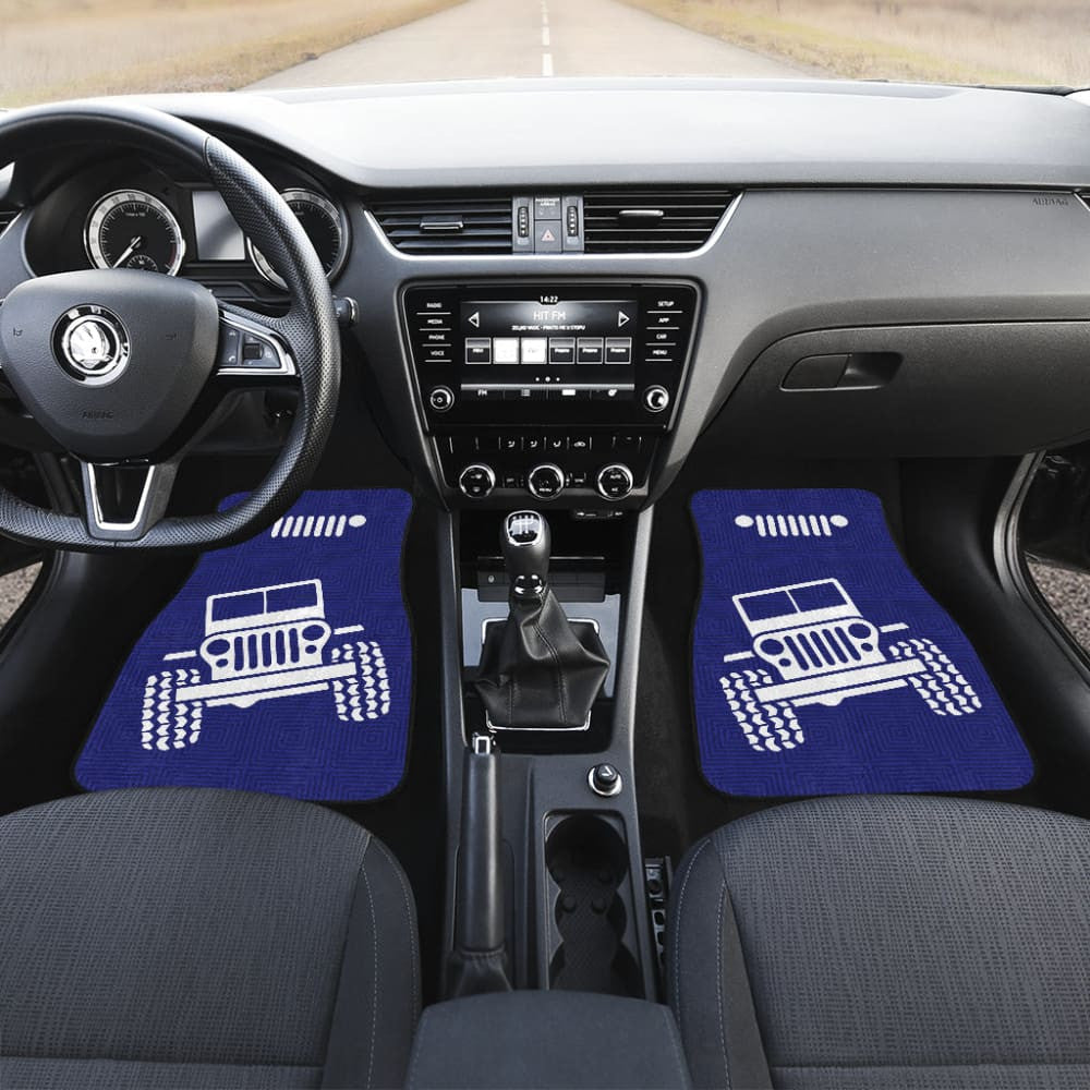 Jeep Grill Navy Blue Offroad Car Floor Mats