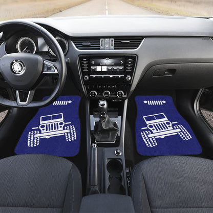 Jeep Grill Navy Blue Offroad Car Floor Mats
