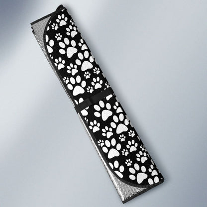 Black Themed Paw Print Car Auto Sun Shades