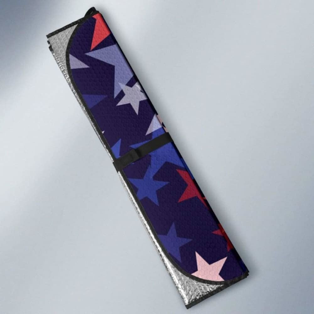 Red Blue Star Pattern Car Auto Sun Shades
