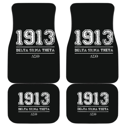 White Delta Sigma Theta Black Themed Car Floor Mats