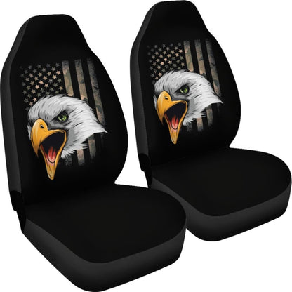 Amazing Green American Flag Custom Eagle Car Seat Covers