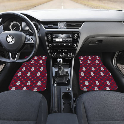 Amazing Blue Red Ugly Christmas Snowman Pattern Car Floor Mats