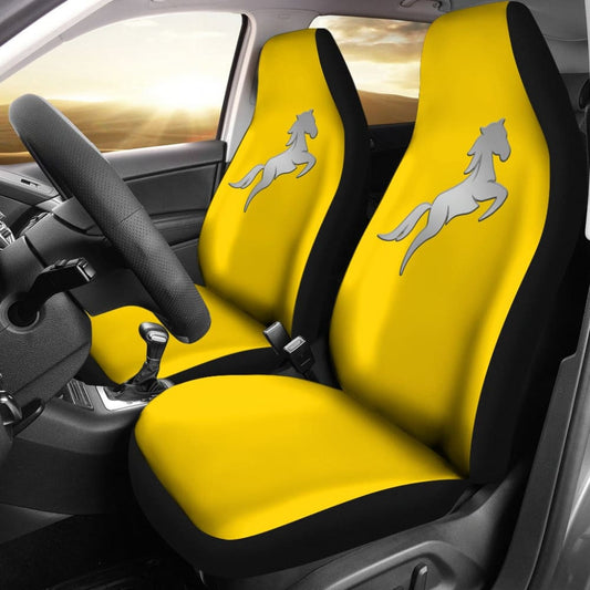 Yellow Mustang Horse Silhouette Car Seat Covers Custom