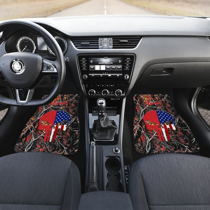 Wildfire Camouflage US Marine Corps Custom American Flag Punisher Car Floor Mats