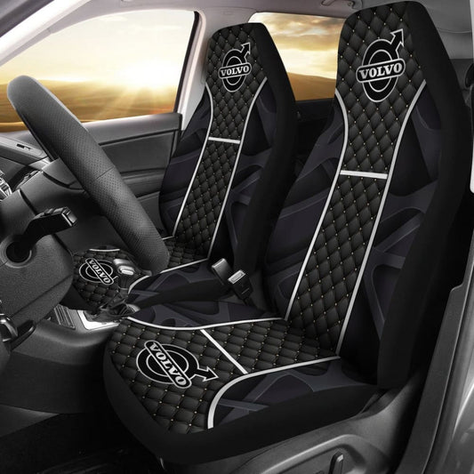 Amazing Volvo Black Themed Printed Car Seat Covers