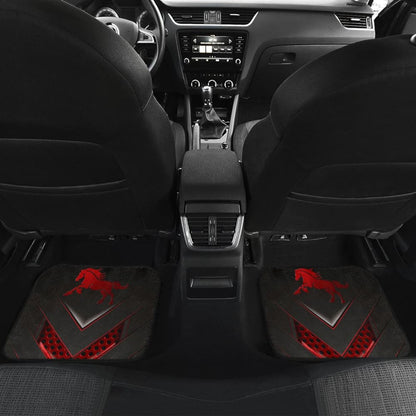 Amazing Red Horse Metallic Custom Style Printed Car Floor Mats