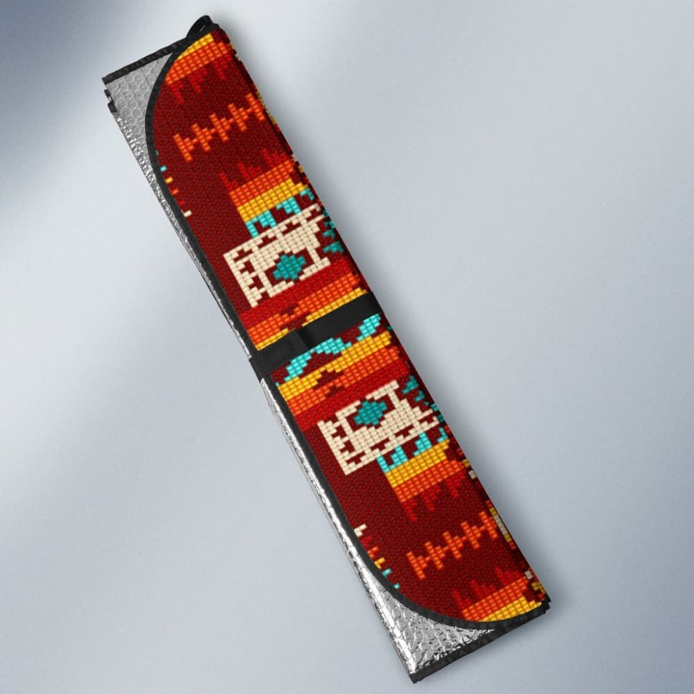 Red Pattern Native Auto Sun Shades