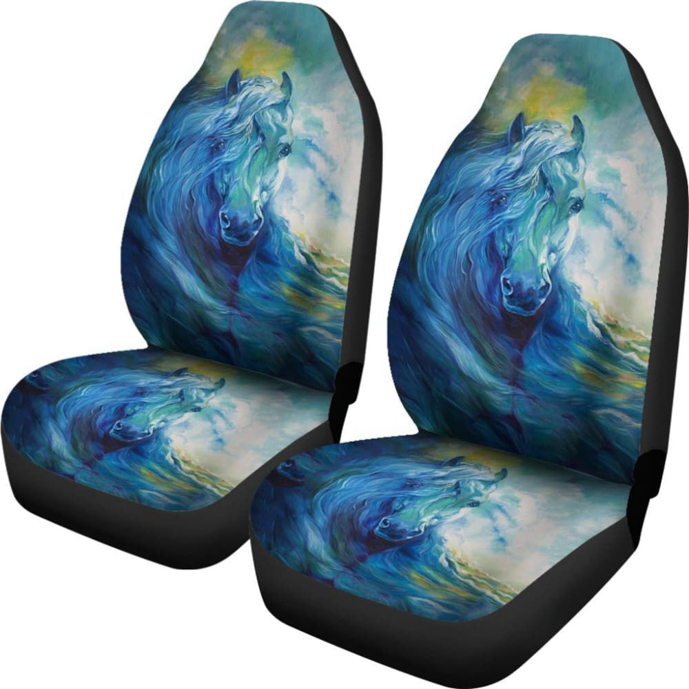 Blue Horse Art Native Car Seat Covers