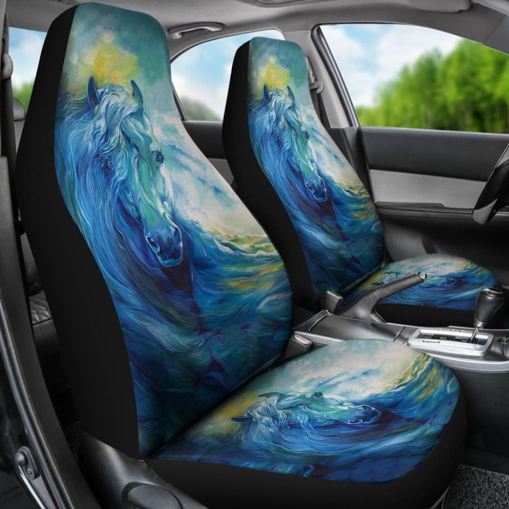 Blue Horse Art Native Car Seat Covers