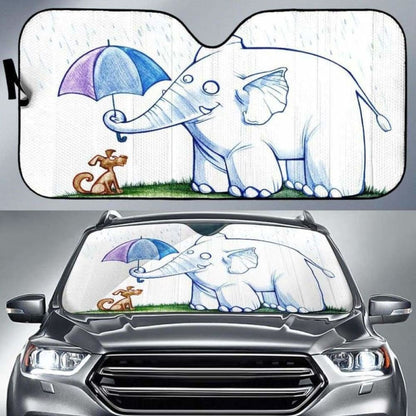 Elephant And Dog Car Auto Sun Shades