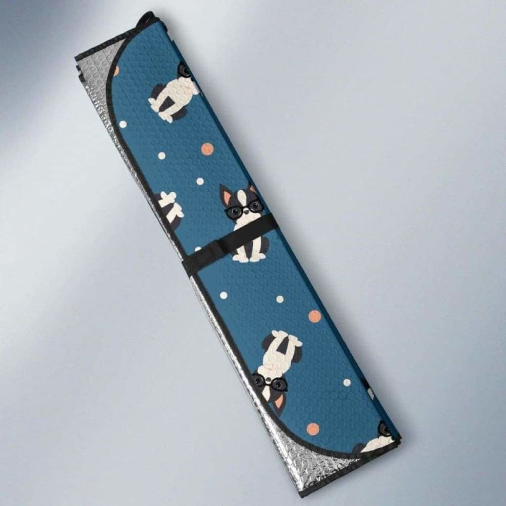 Cute Boston Terrier Dog Spattern Car Auto Sun Shades