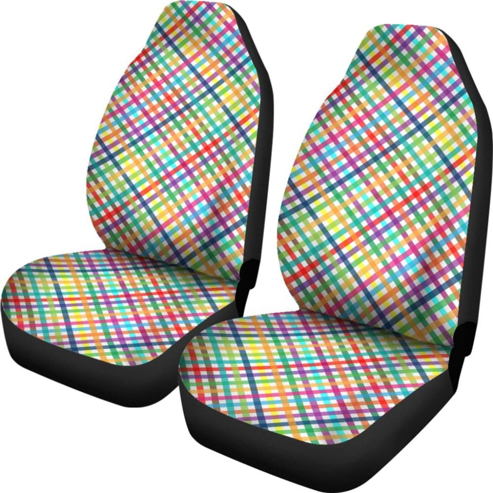 Colorful Rainbow Checkered Design