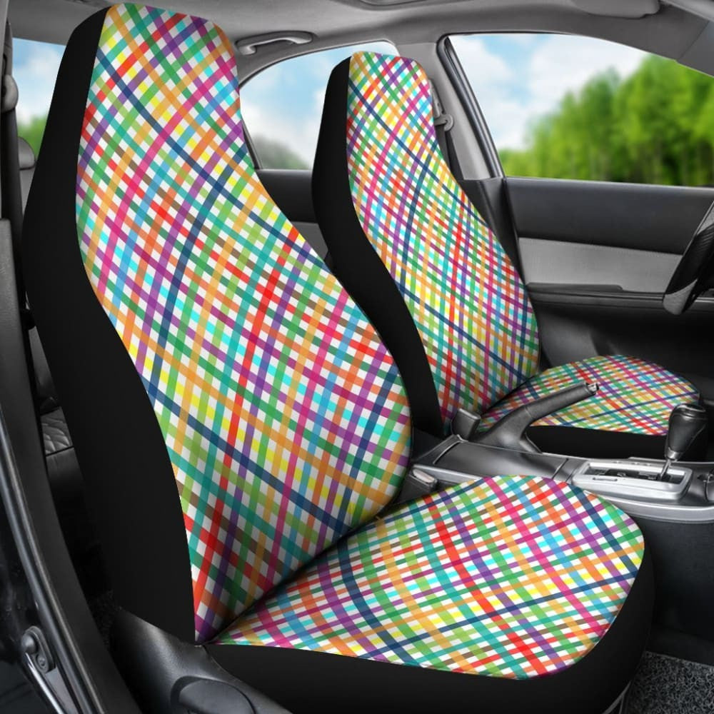 Colorful Rainbow Checkered Design