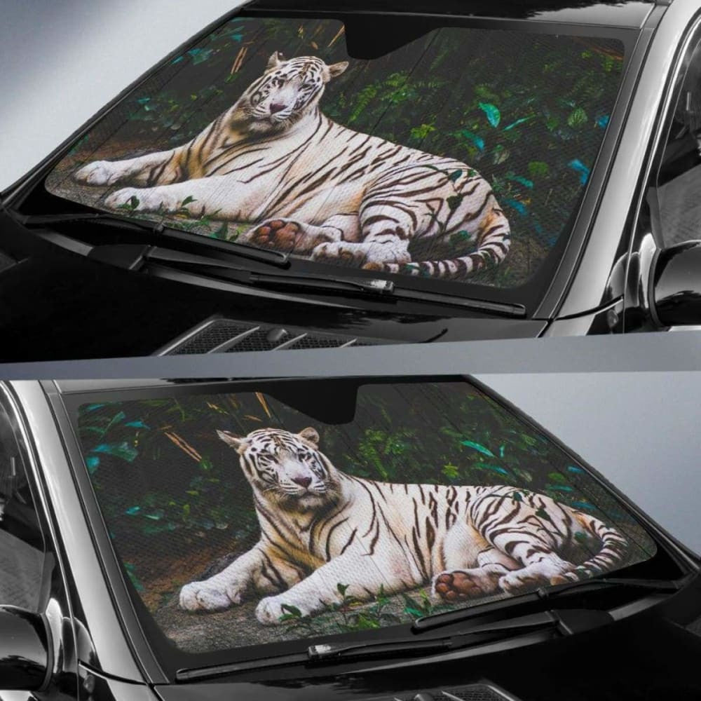 White Tiger Rest HdK Car Sun Shade