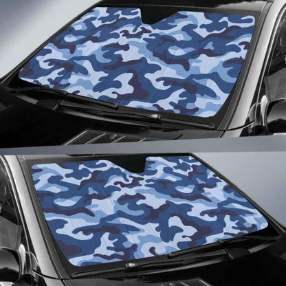 Blue Camo Camouflage Pattern Car Auto Sun Shades