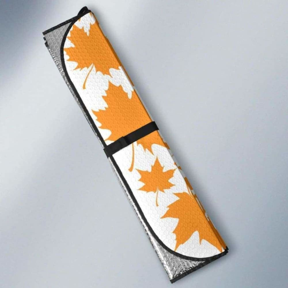 Orange Maple Leaf Pattern Car Auto Sun Shades